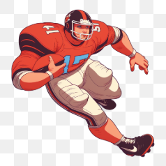 Dynamic Football Player in Action – Transparent PNG Image
