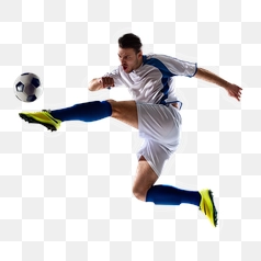Dynamic Soccer Player in Action Pose – Transparent PNG Image