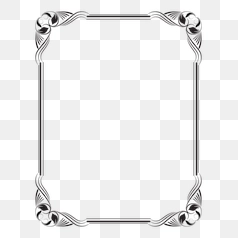 Elegant Art Nouveau Frame Border Design – Transparent PNG Image