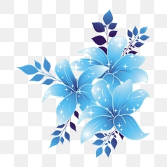Elegant Blue Lily Floral Illustration – Transparent PNG Image