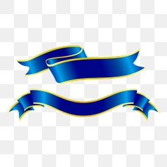 Elegant Blue Ribbon Vector Design – Transparent PNG Image