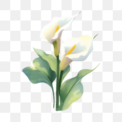 Elegant Calla Lilies – Transparent PNG Image
