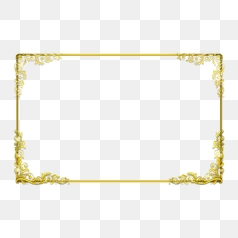 Elegant Certificate Border Design in Gold – Transparent PNG Image