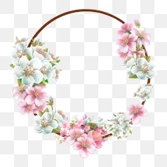Elegant Floral Border with Cherry Blossoms
