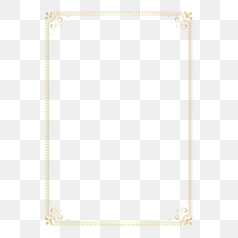 Elegant Gold Border Frame Design – Transparent PNG Image