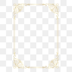 Elegant Gold Decorative Border Frame – Transparent PNG Image