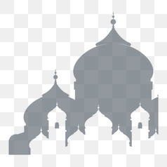 Elegant Gray Mosque Silhouette Design