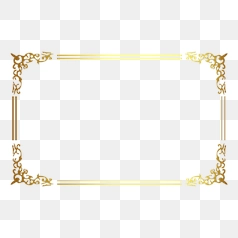 Elegant Ornate Gold Frame – Transparent PNG Image
