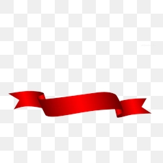Elegant Red Ribbon Banner Design – Transparent PNG Image