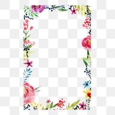 Elegant Watercolor Floral Border Design – Transparent PNG Image