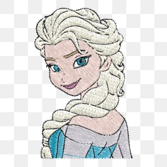 Embroidered Portrait of Elsa from Frozen