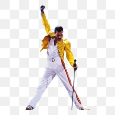 Freddie Mercury s Iconic Performance Pose – Transparent PNG Image