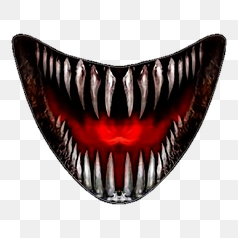 Frightening Monster Mouth with Sharp Teeth – Transparent PNG Image