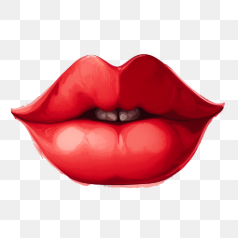 Glossy Red Lips Illustration