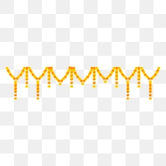 Golden Marigold Flower String Garland – Transparent PNG Image