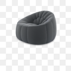 Gray Bean Bag Chair for Comfort – Transparent PNG Image
