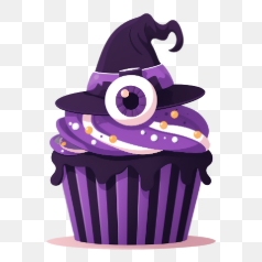 Halloween themed cupcake – Transparent PNG Image