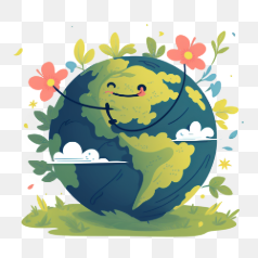 Happy Earth Cartoon – Transparent PNG Image