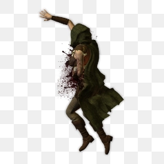 Horror Token Fallen Warrior in Blood – Transparent PNG Image