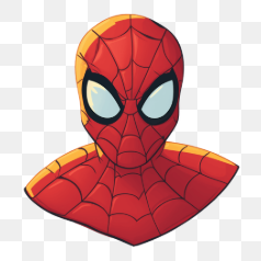 Iconic Spider-Man Portrait – Transparent PNG Image