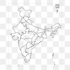 India Map States Outline Drawing – Transparent PNG Image