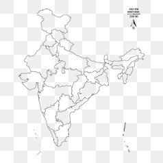 India States Outline Map
