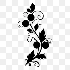 Intricate Black and White Floral Design
