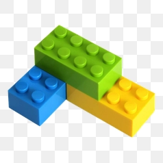 Isolated Plastic Lego Bricks