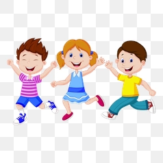 Joyful Children in Cartoon Style