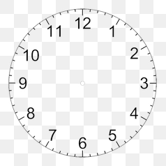Minimalist Clock Template with Numbers – Transparent PNG Image