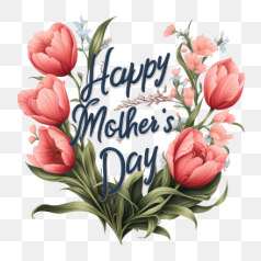Mother's Day Floral Illustration – Transparent PNG Image