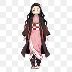 Nezuko Kamado in a Stunning Kimono – Transparent PNG Image