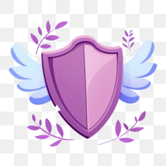 Pink Shield with Wings Symbol – Transparent PNG Image