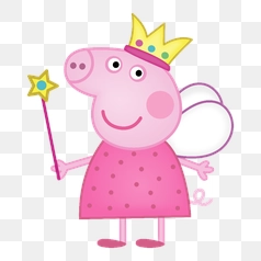Princess Peppa Pig with Magic Wand – Transparent PNG Image