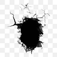 Realistic Cracked Wall Hole Overlay