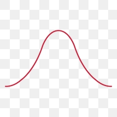 Red Bell Curve Graph Representation – Transparent PNG Image