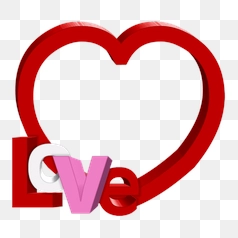 Red Heart with Pink Text Overlay