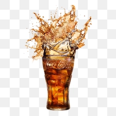 Refreshing Coca Cola Splash with Ice – Transparent PNG Image