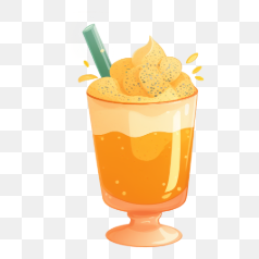 Refreshing Orange Drink – Transparent PNG Image