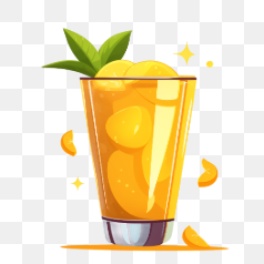 Refreshing Orange Drink – Transparent PNG Image
