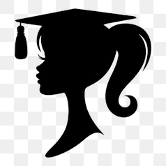 Silhouette of a Graduation Girl Celebrating – Transparent PNG Image