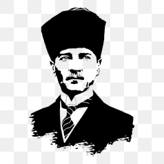 Silhouette of Atatürk in Black and White