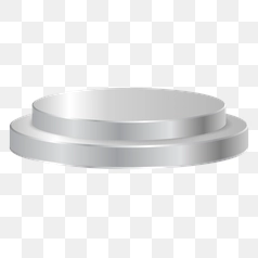 Silver Circular Stage Platform Illustration