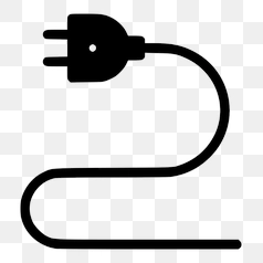 Simple Black Electrical Wire – Transparent PNG Image