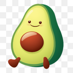 Smiling Avocado Character – Transparent PNG Image
