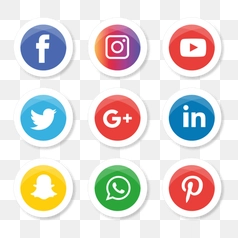 Social Media Icons Collection in Circular Design