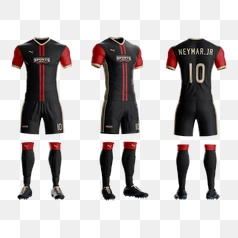 Stylish Soccer Jersey Uniform Mockup – Transparent PNG Image