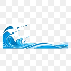 Stylized Blue Wave Illustration