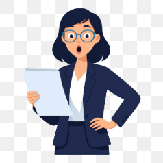 Surprised Woman Holding Document – Transparent PNG Image