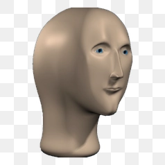The Wojak Head Render Digital Meme Art – Transparent PNG Image